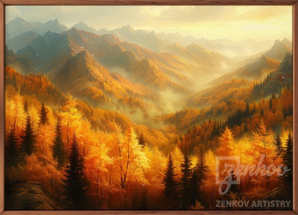 Golden Glow on Autumn Peaks