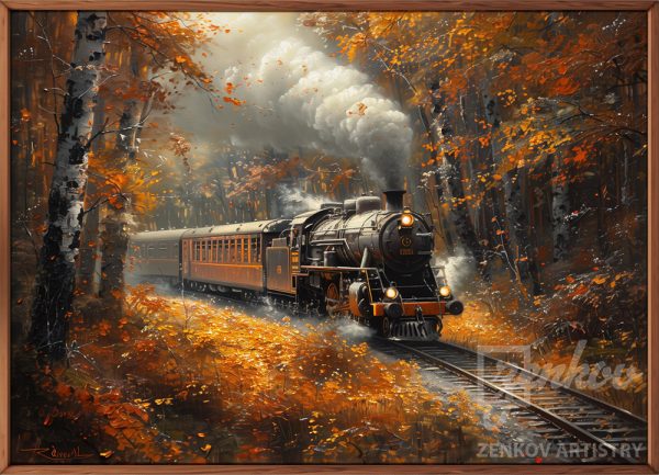 Steam Locomotive in Fall