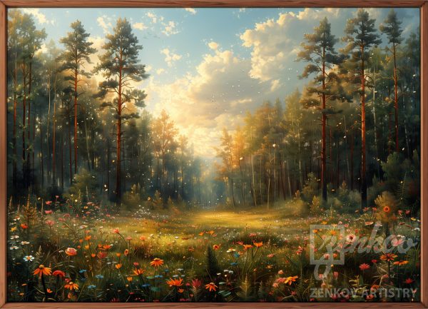 Forest Meadow in Golden Glow