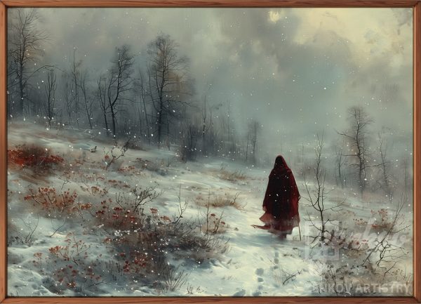 The Red Cloak Solitude in Winter