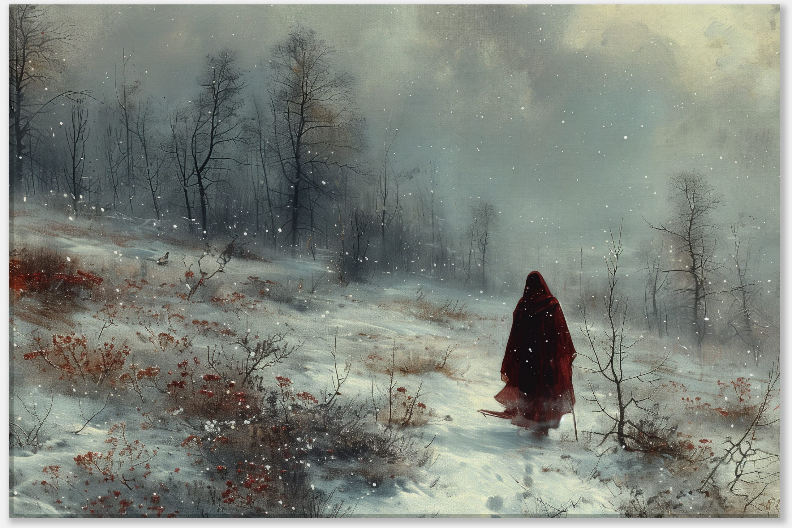 The Red Cloak Solitude in Winter #0_40x60