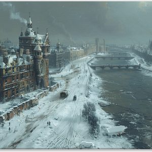 Winter's Embrace: A Historic City's Calm #0_40x60