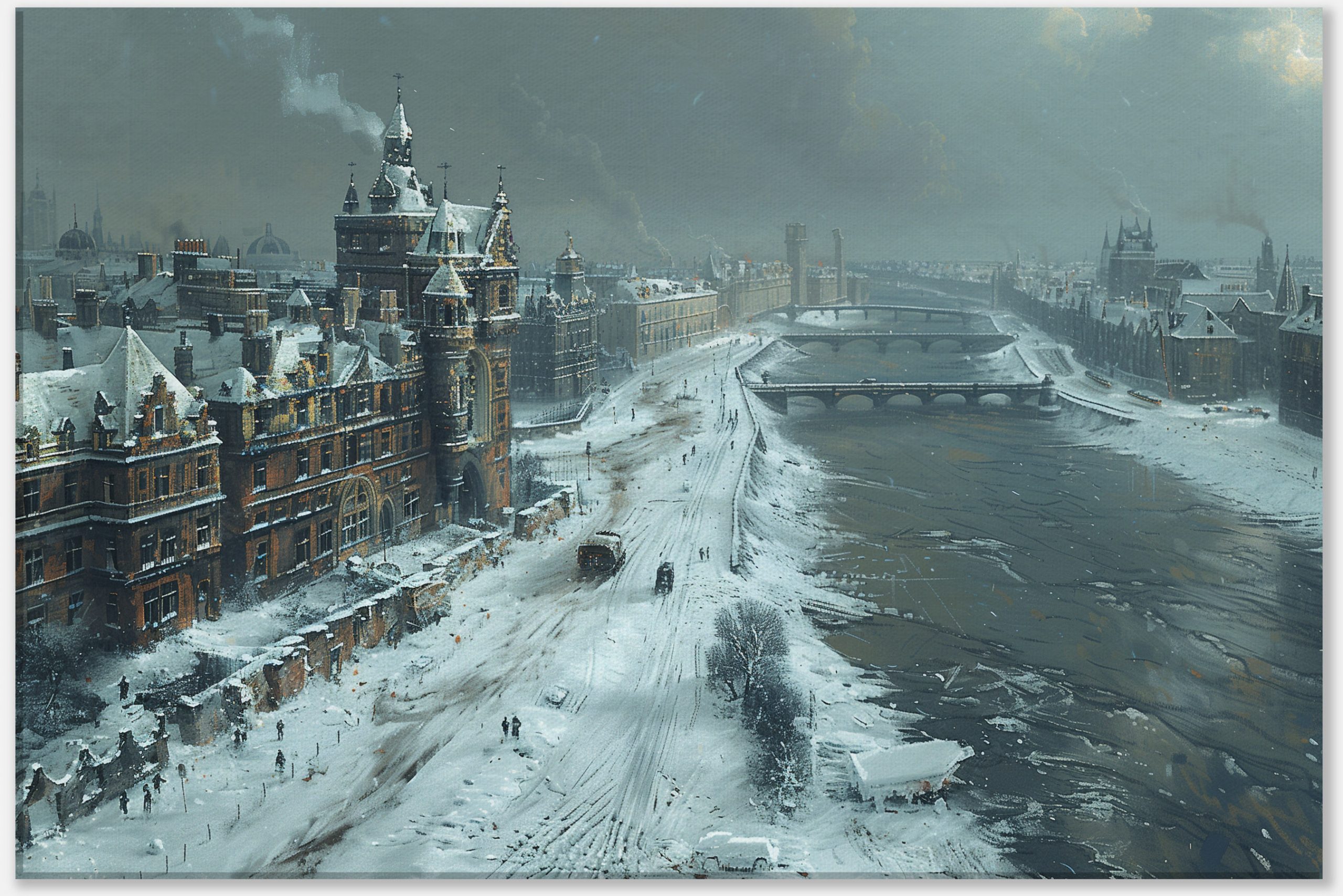 Winter's Embrace: A Historic City's Calm #0_40x60
