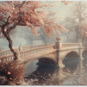 Charm of Spring at Blossoming Bridge #0_40x60