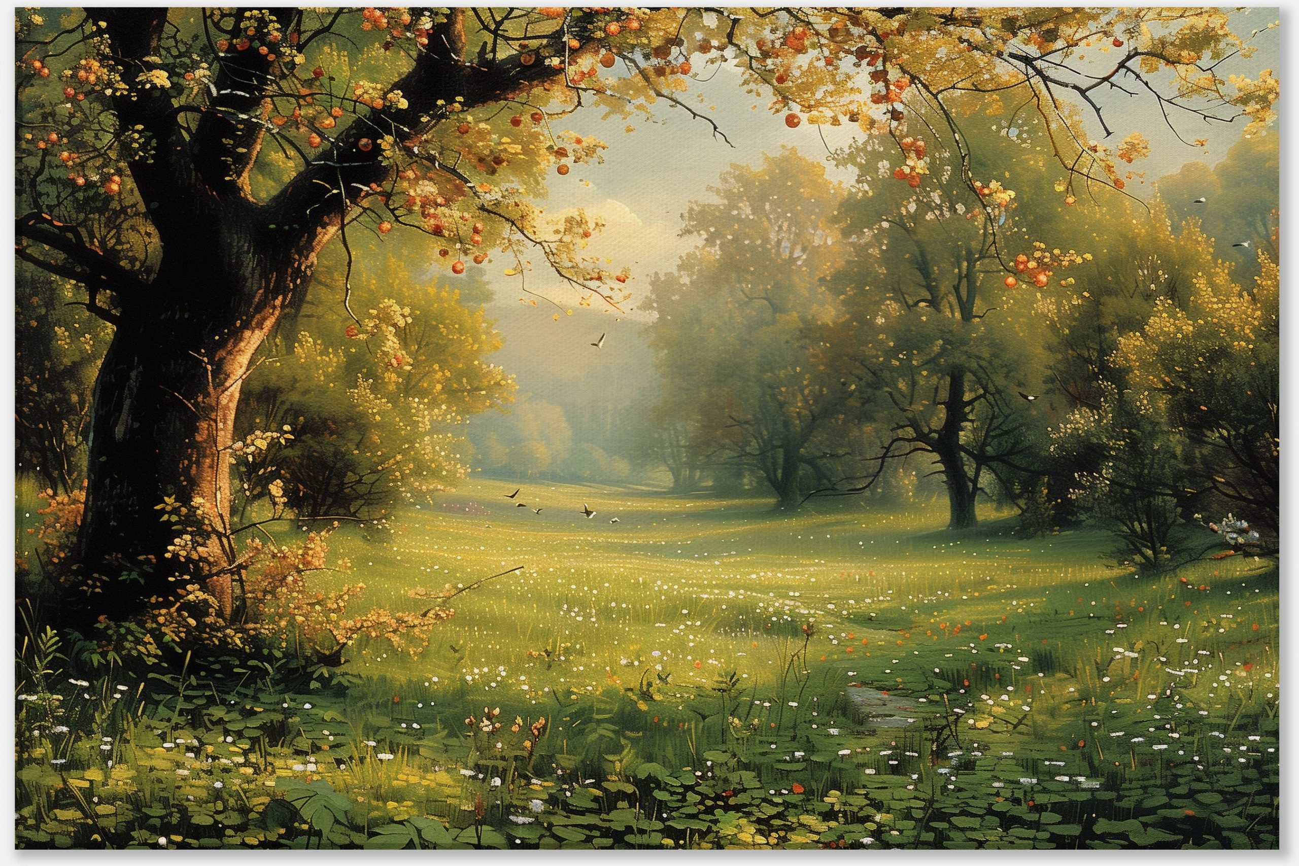 Sunlit Meadow with Apple Tree #0_40x60