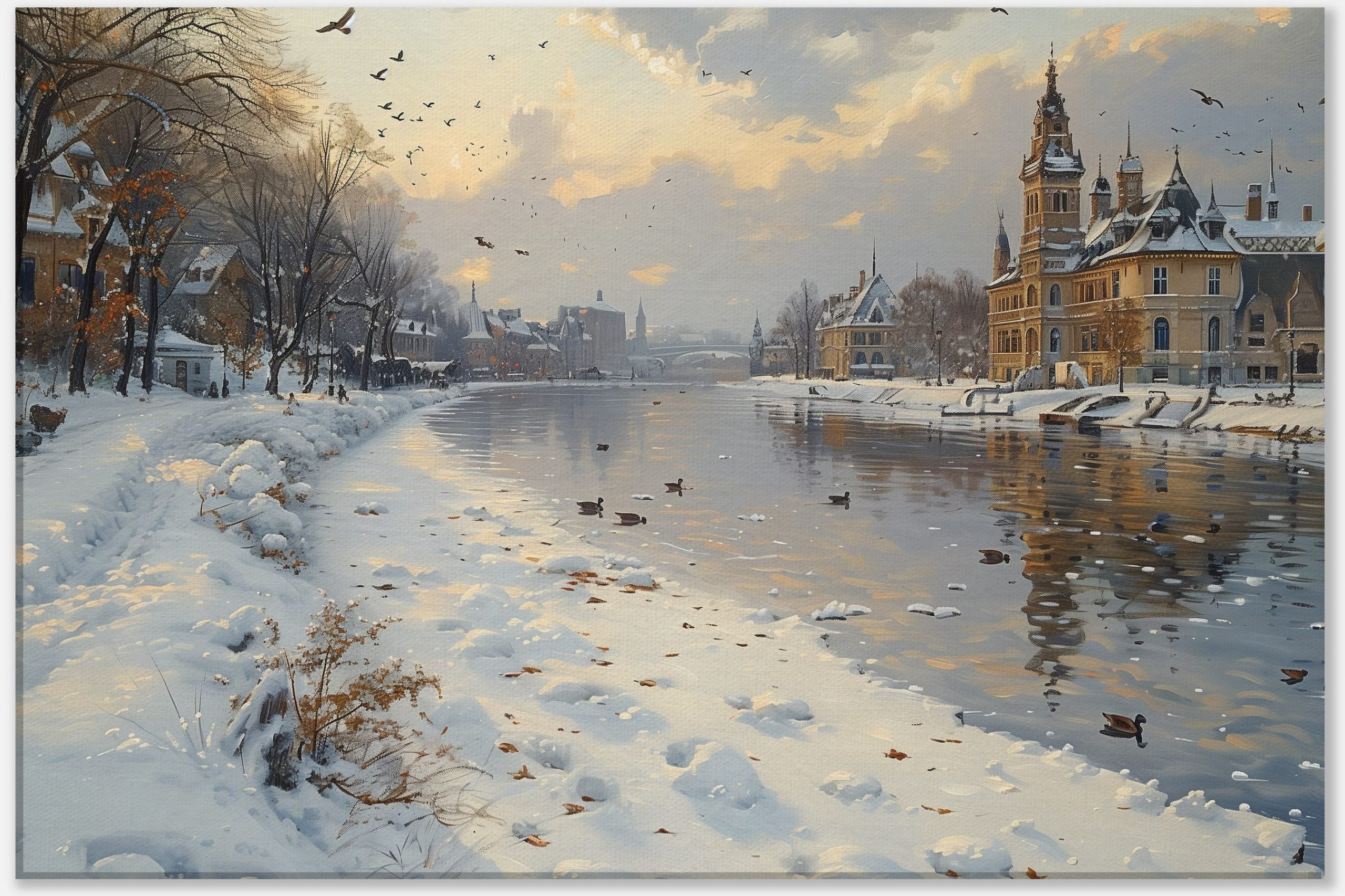 snowy-riverbank-and-historic-city-0_40x60 Snowy Riverbank and Historic City #0_40x60