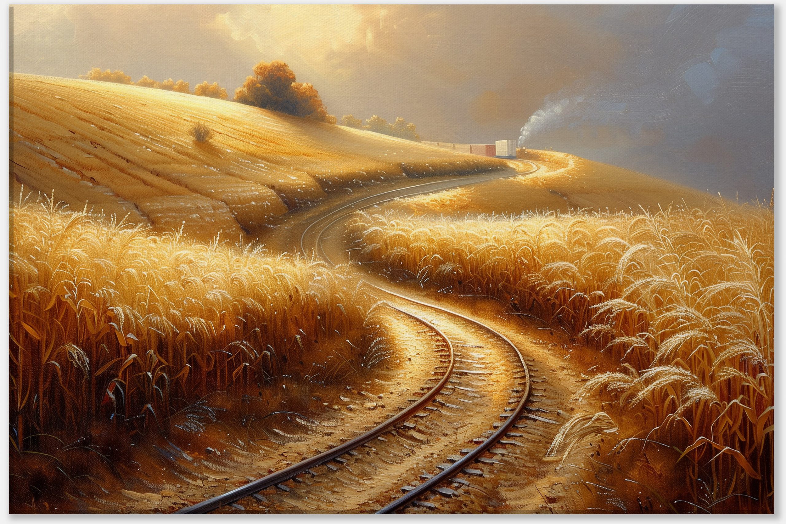 Golden Wheat and Winding Tracks #0_40x60