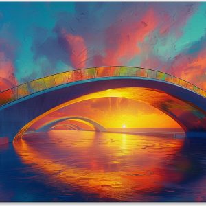 Rainbow-Colored Sunset Over the Bridge #0_40x60