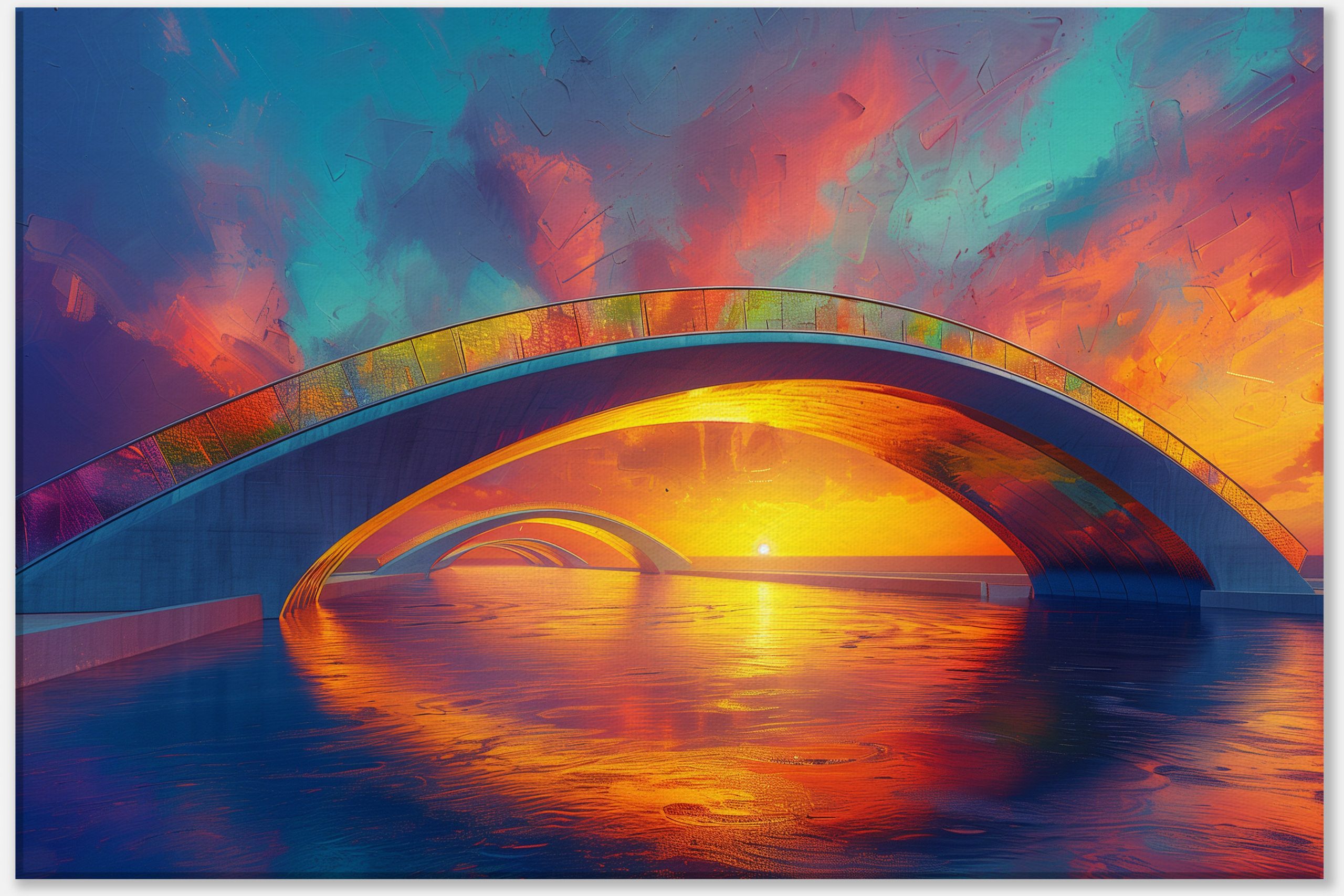 rainbow-colored-sunset-over-the-bridge-0_40x60 Rainbow-Colored Sunset Over the Bridge #0_40x60