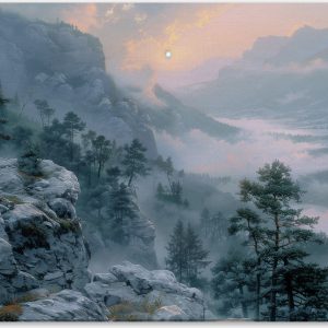 Morning Mist on the Mountain Peak #0_40x60