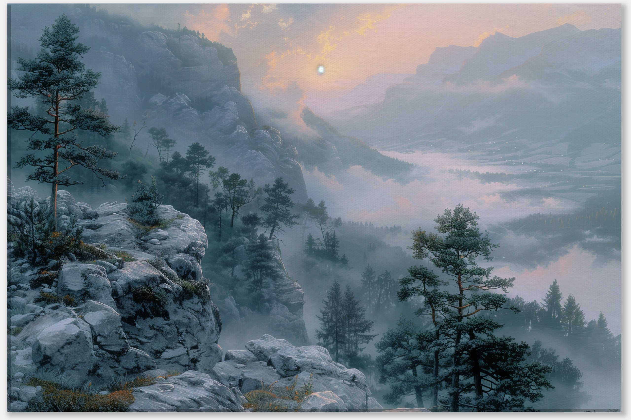 Morning Mist on the Mountain Peak #0_40x60