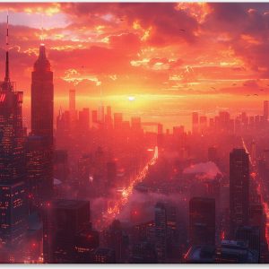 Summer Sunsets over the Skyscrapers #0_40x60