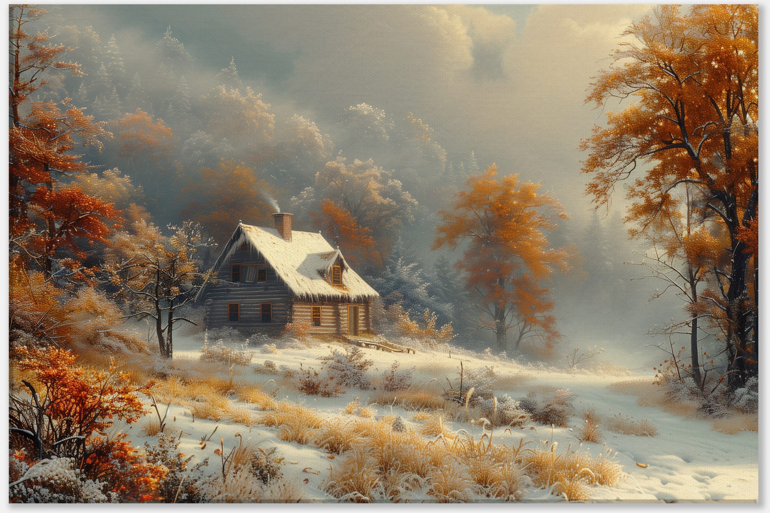 cozy-cabin-in-first-snow-0_40x60 Cozy Cabin in First Snow #0_40x60