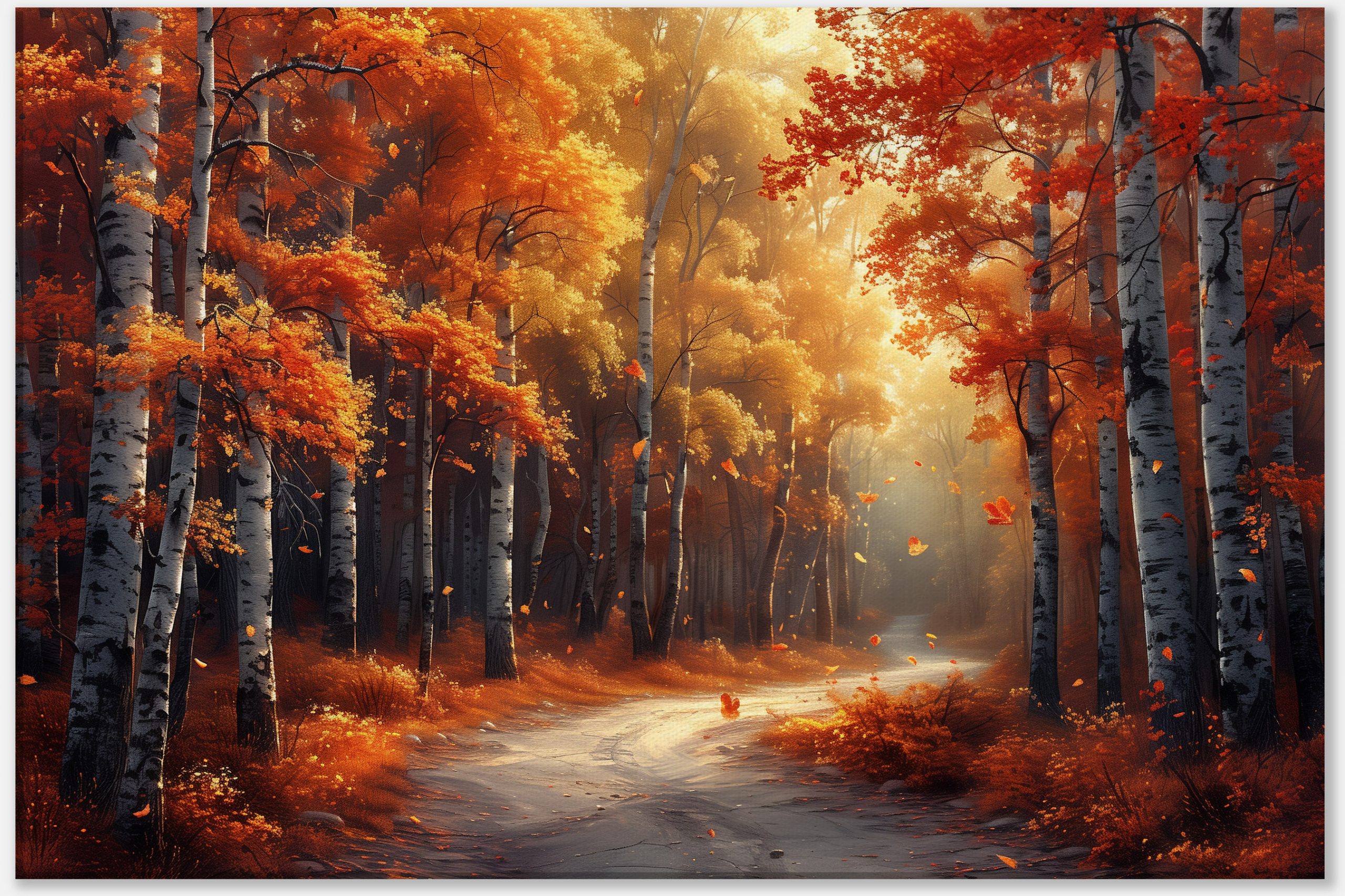 Birch Trees and Fall Colors – Canvas Print – Zenkov Artistry