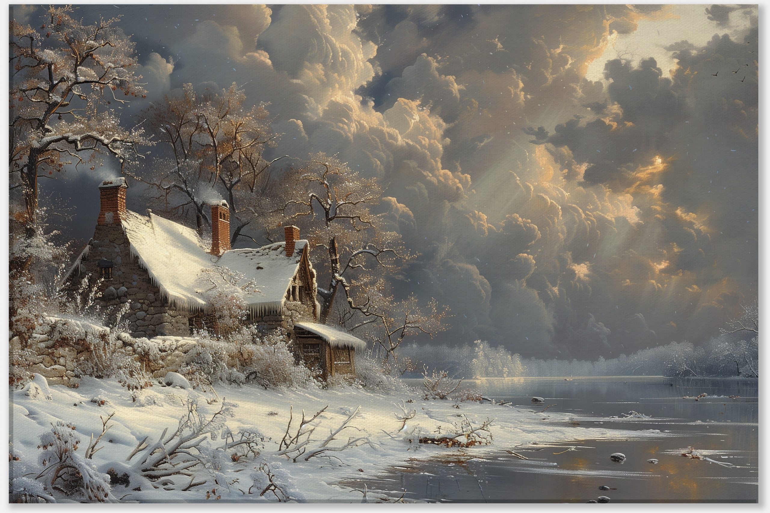 snowbound-cottage-by-the-lake-0_40x60 Snowbound Cottage by the Lake #0_40x60