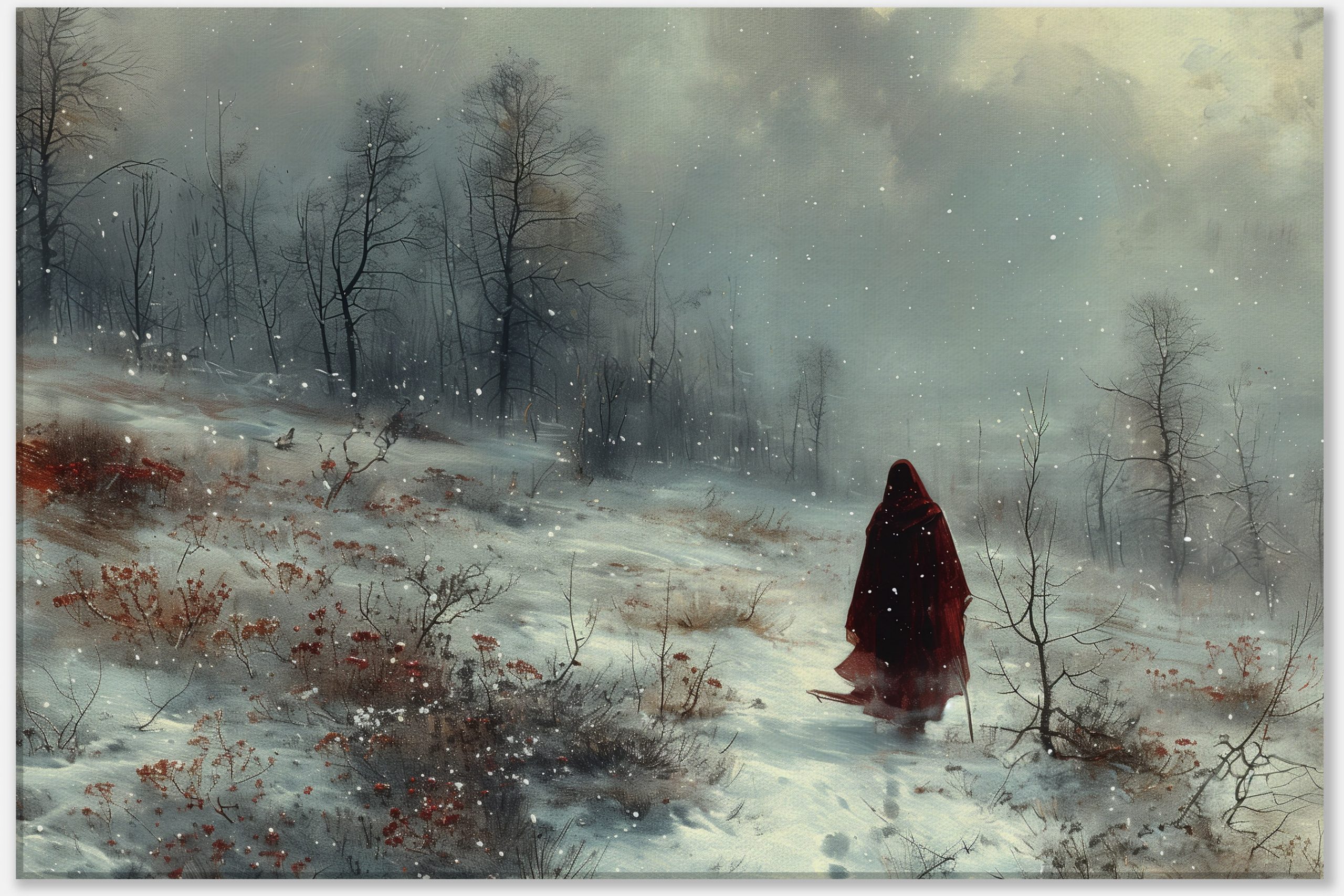 The Red Cloak Solitude in Winter #0_60x90