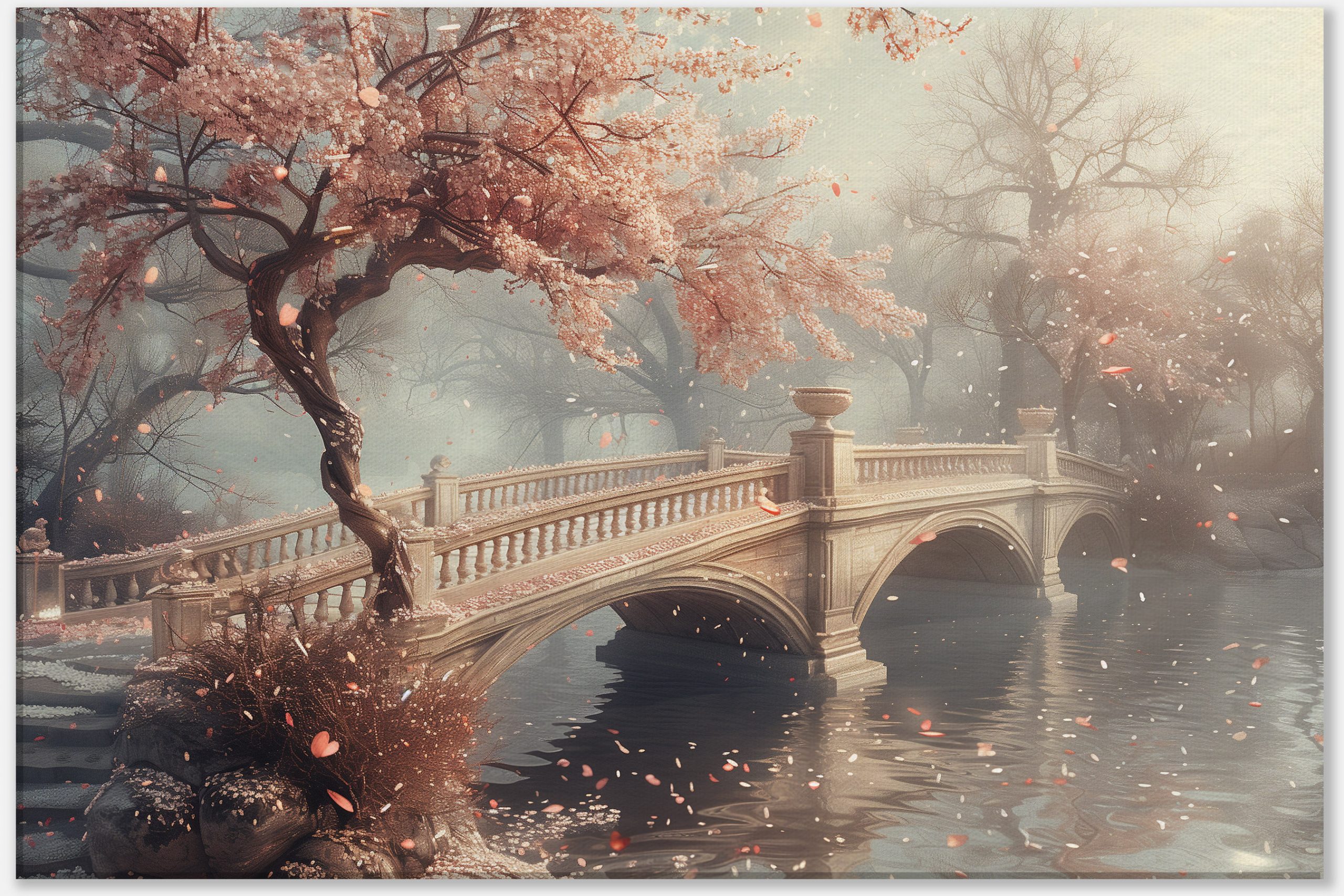 Charm of Spring at Blossoming Bridge #0_60x90