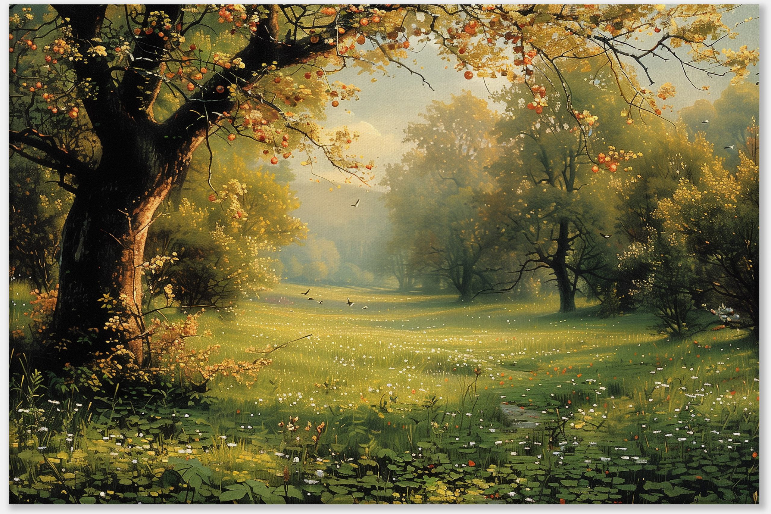 Sunlit Meadow with Apple Tree #0_60x90