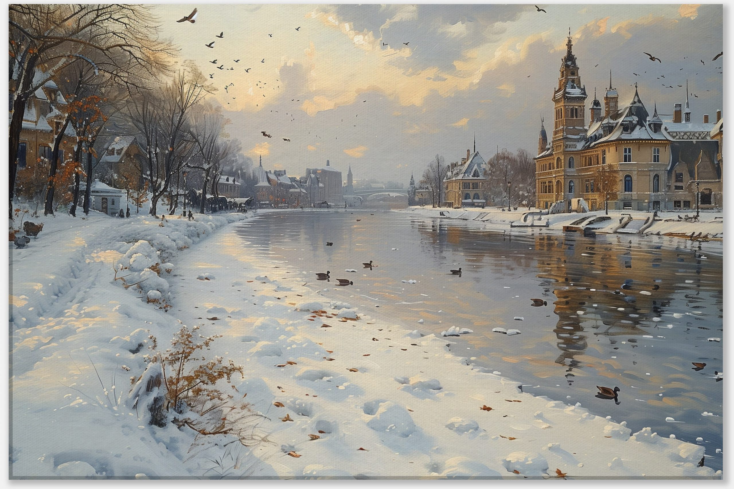 snowy-riverbank-and-historic-city-0_60x90 Snowy Riverbank and Historic City #0_60x90