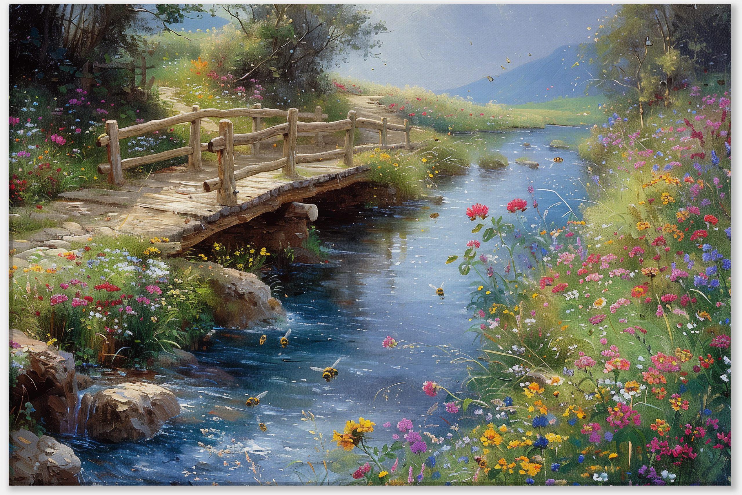 Blooming Wildflowers and Babbling Brook #0_60x90