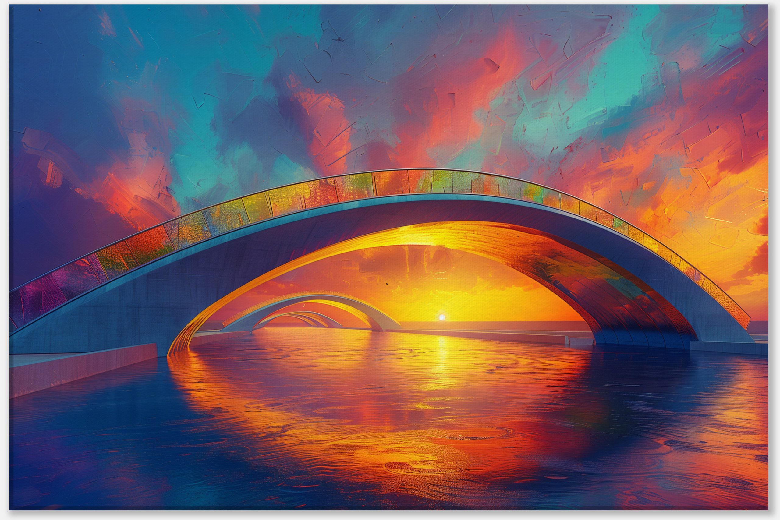 rainbow-colored-sunset-over-the-bridge-0_60x90 Rainbow-Colored Sunset Over the Bridge #0_60x90