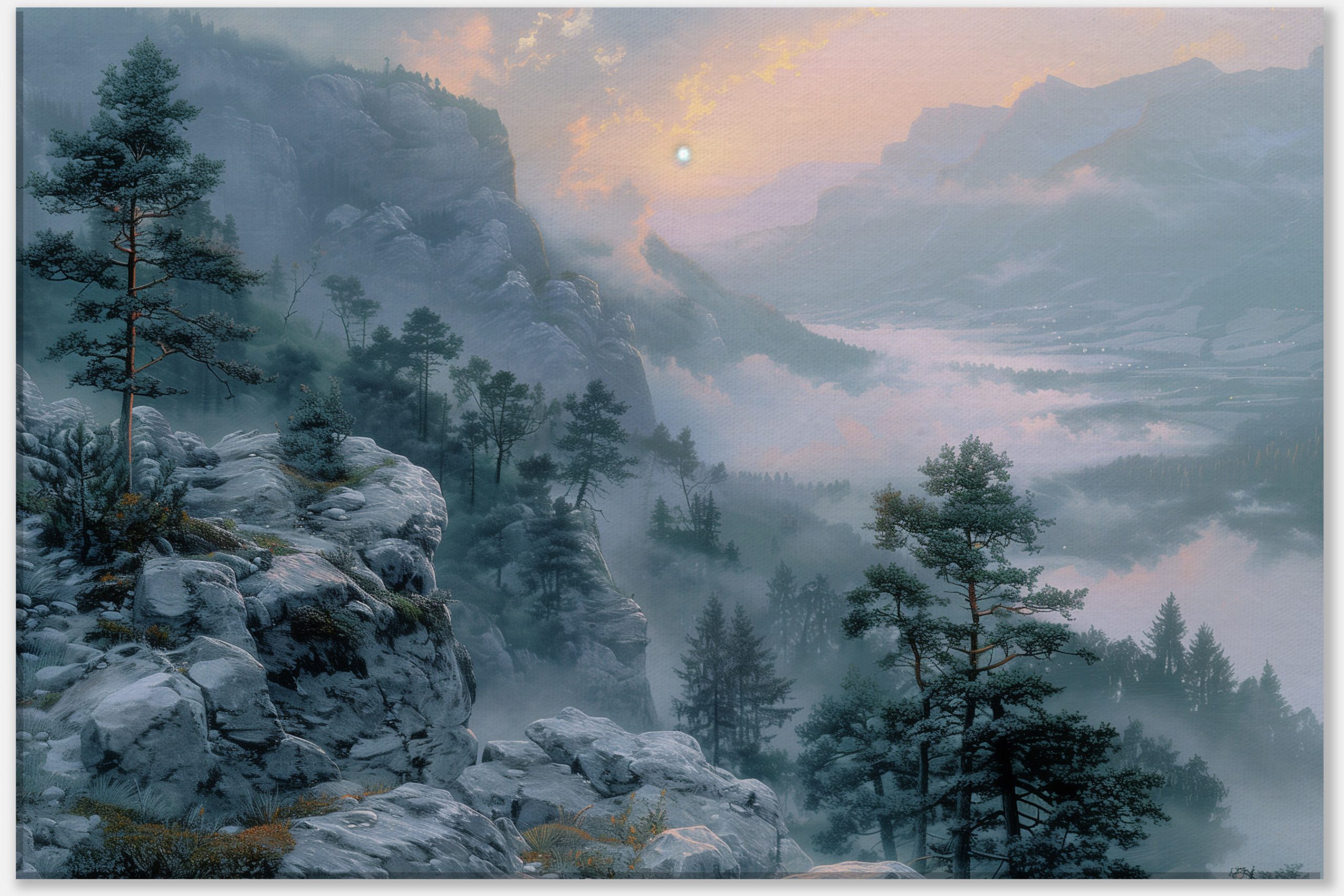 Morning Mist on the Mountain Peak #0_60x90