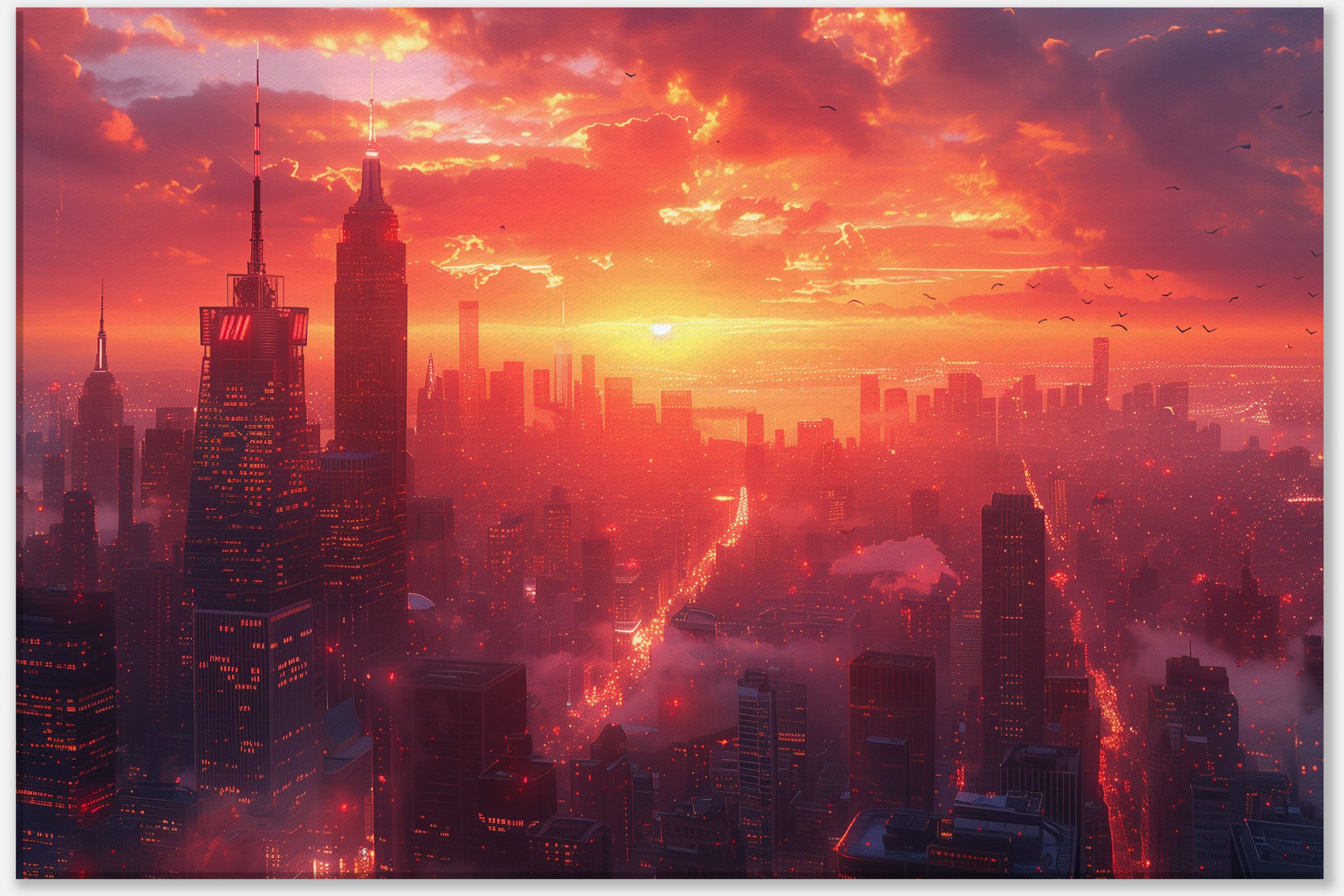 Summer Sunsets over the Skyscrapers #0_60x90