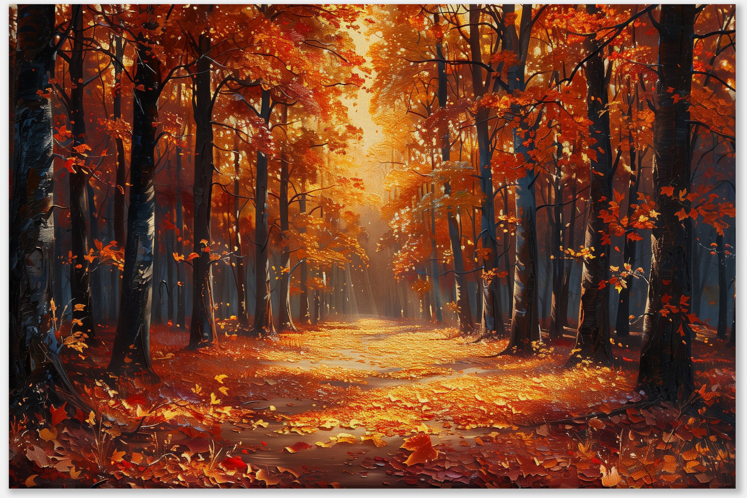 Sunlit Forest in Fall #0_60x90