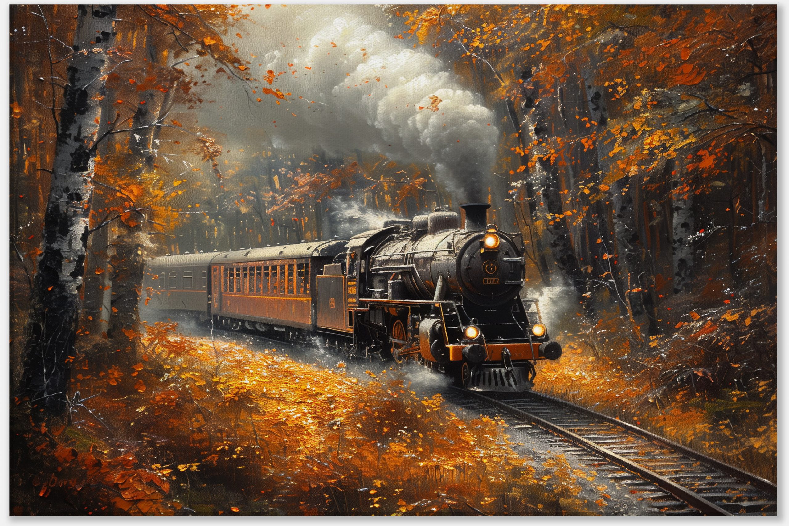 Steam Locomotive in Fall #0_60x90