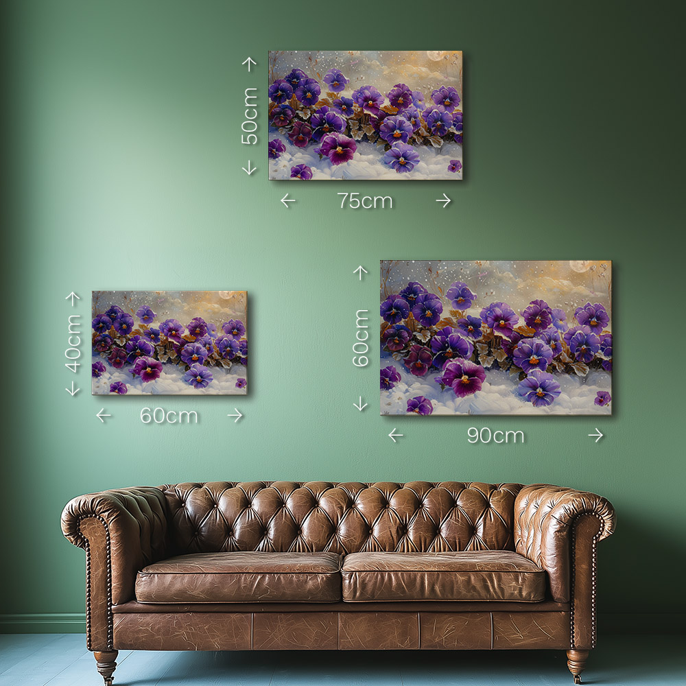 Winter's Touch on Purple Pansies #1