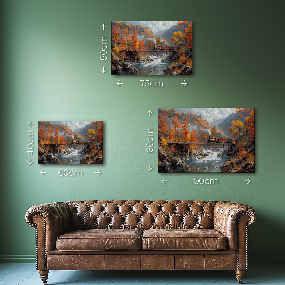 Autumn Train Over Falls #1