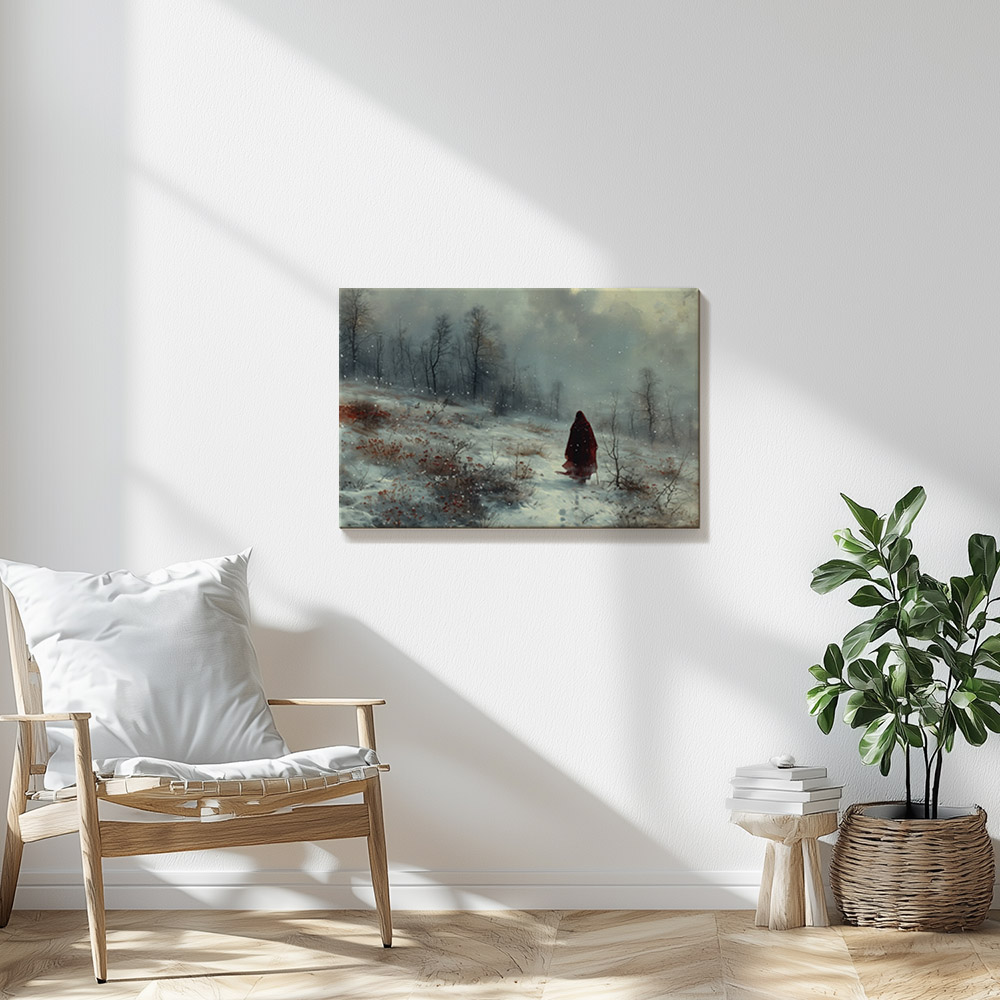 The Red Cloak Solitude in Winter #2_60x90