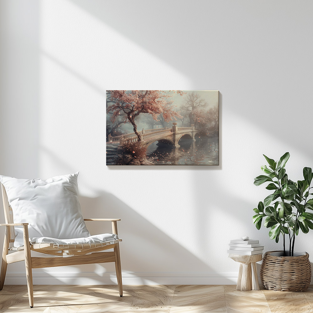 Charm of Spring at Blossoming Bridge #2_60x90