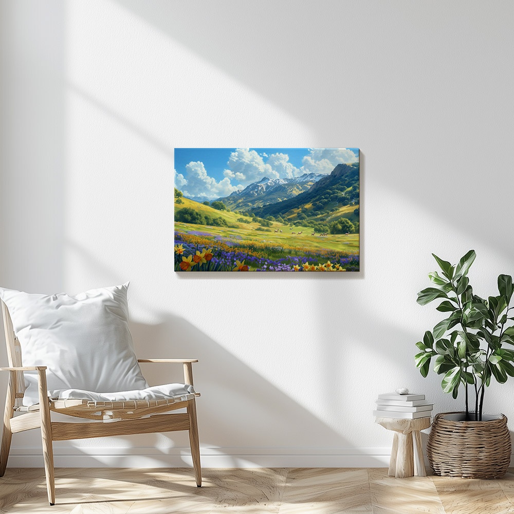 spring-meadows-with-grazing-deer-2_60x90 Spring Meadows with Grazing Deer #2_60x90