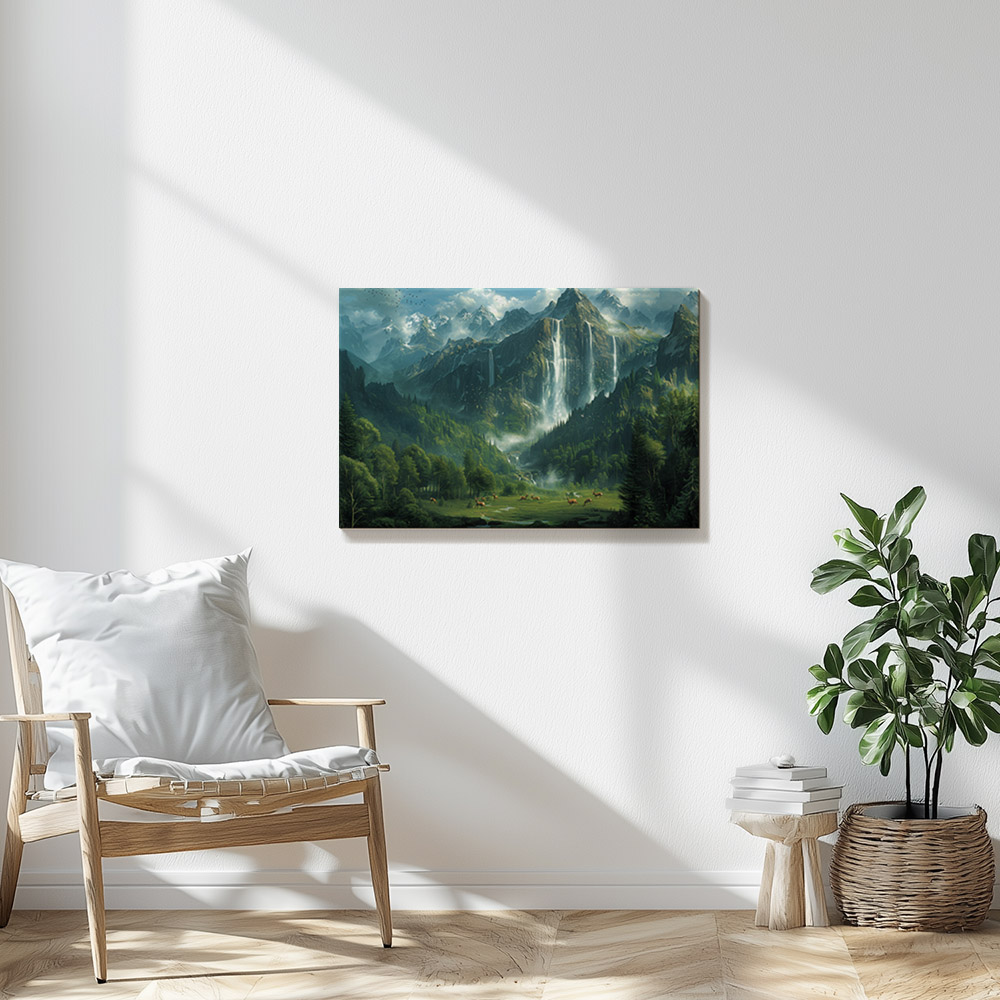 Deer in Mountain Meadow #2_60x90