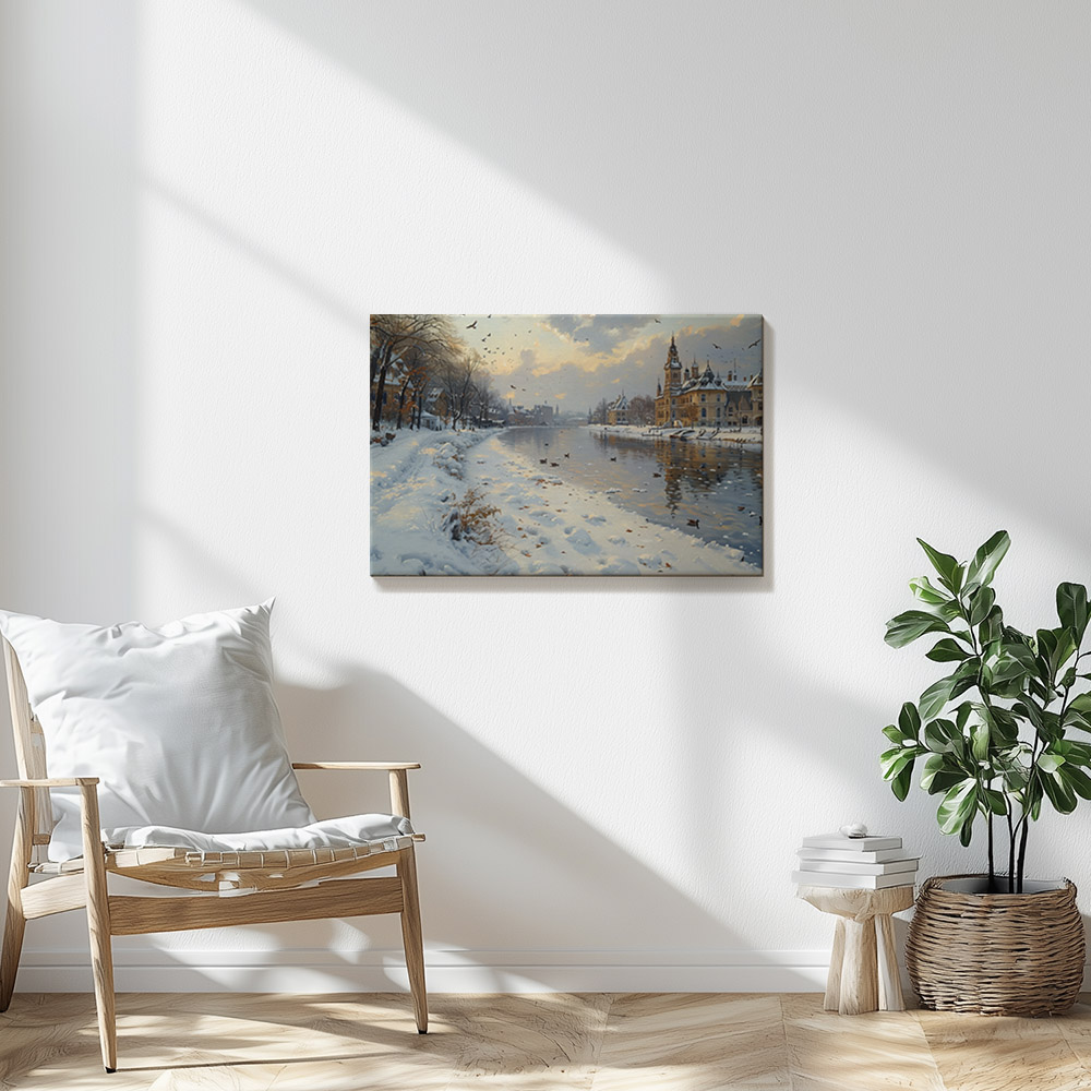 snowy-riverbank-and-historic-city-2_60x90 Snowy Riverbank and Historic City #2_60x90