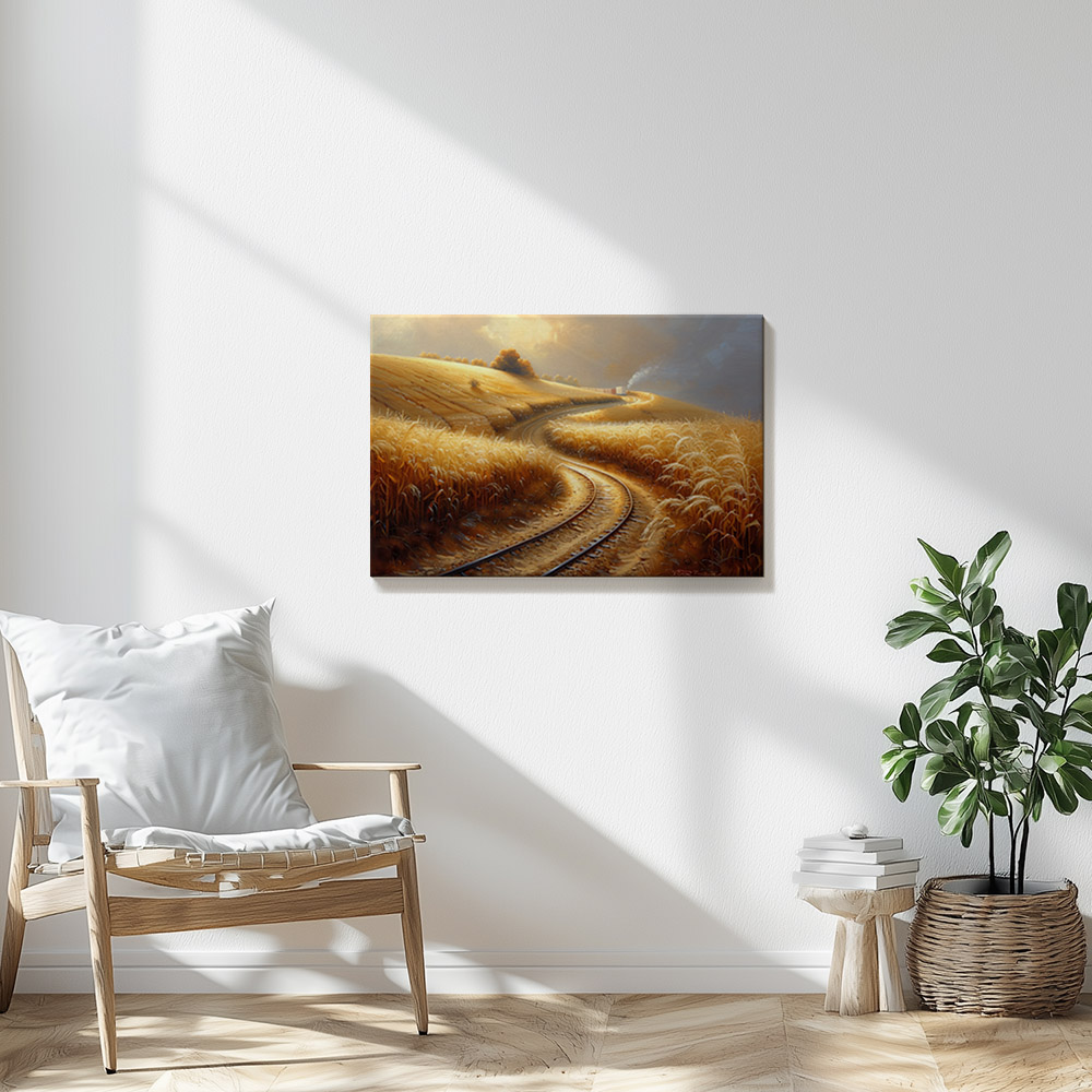 Golden Wheat and Winding Tracks #2_60x90
