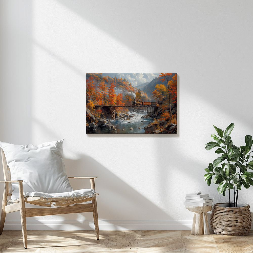 Autumn Train Over Falls #2_60x90