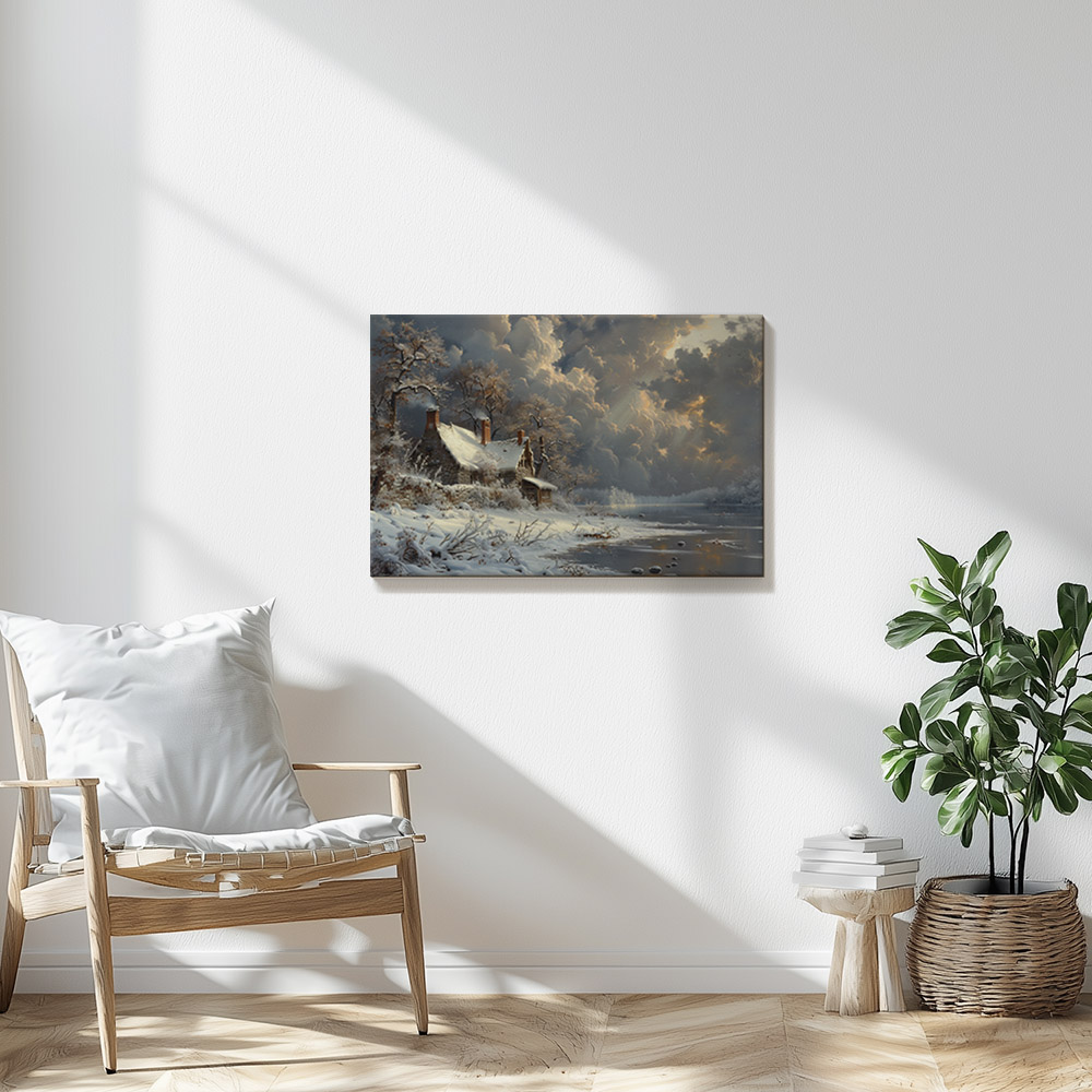 snowbound-cottage-by-the-lake-2_60x90 Snowbound Cottage by the Lake #2_60x90