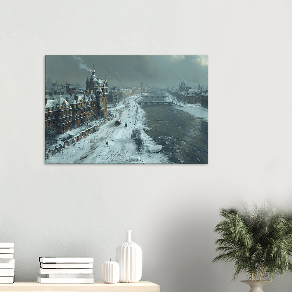 Winter's Embrace: A Historic City's Calm #3_60x90