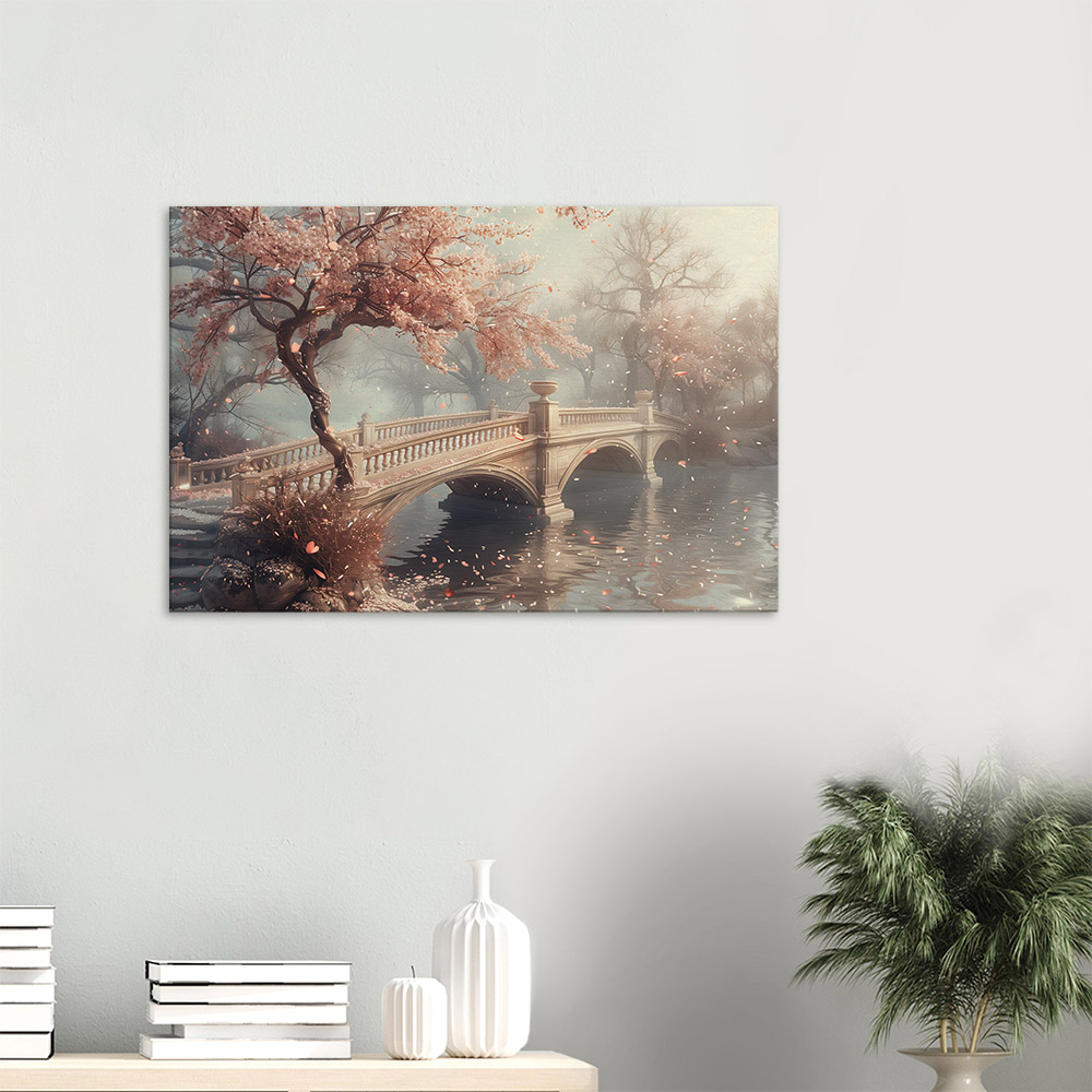 Charm of Spring at Blossoming Bridge #3_60x90
