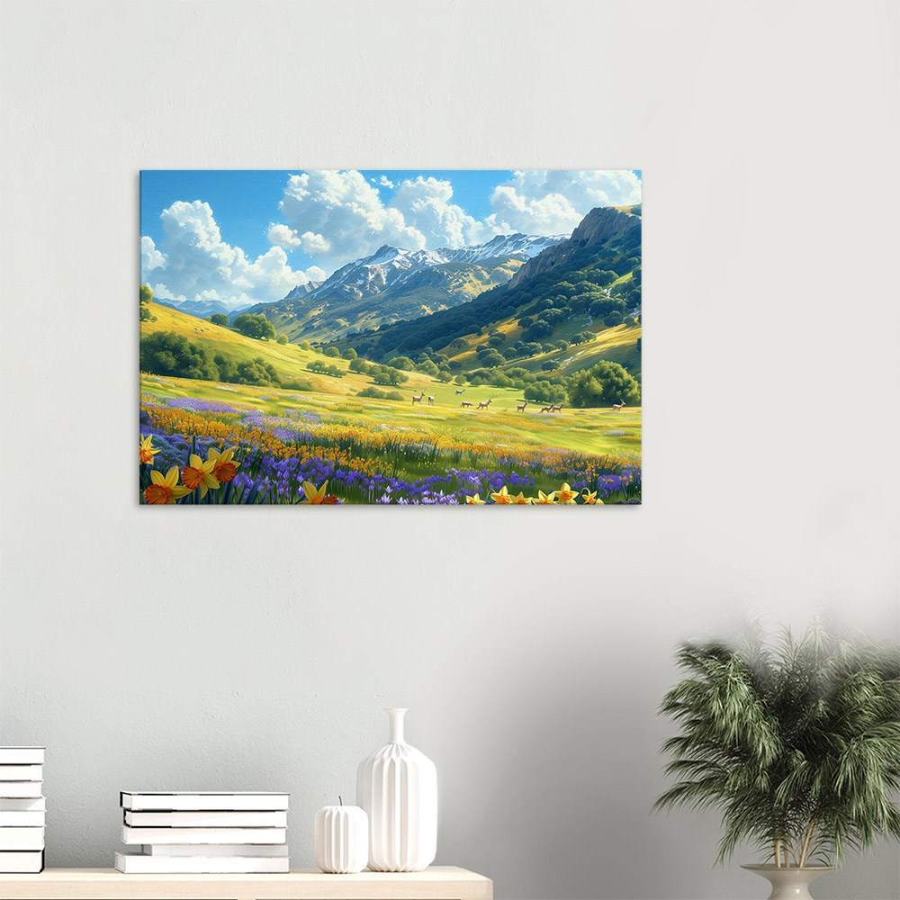 spring-meadows-with-grazing-deer-3_60x90 Spring Meadows with Grazing Deer #3_60x90