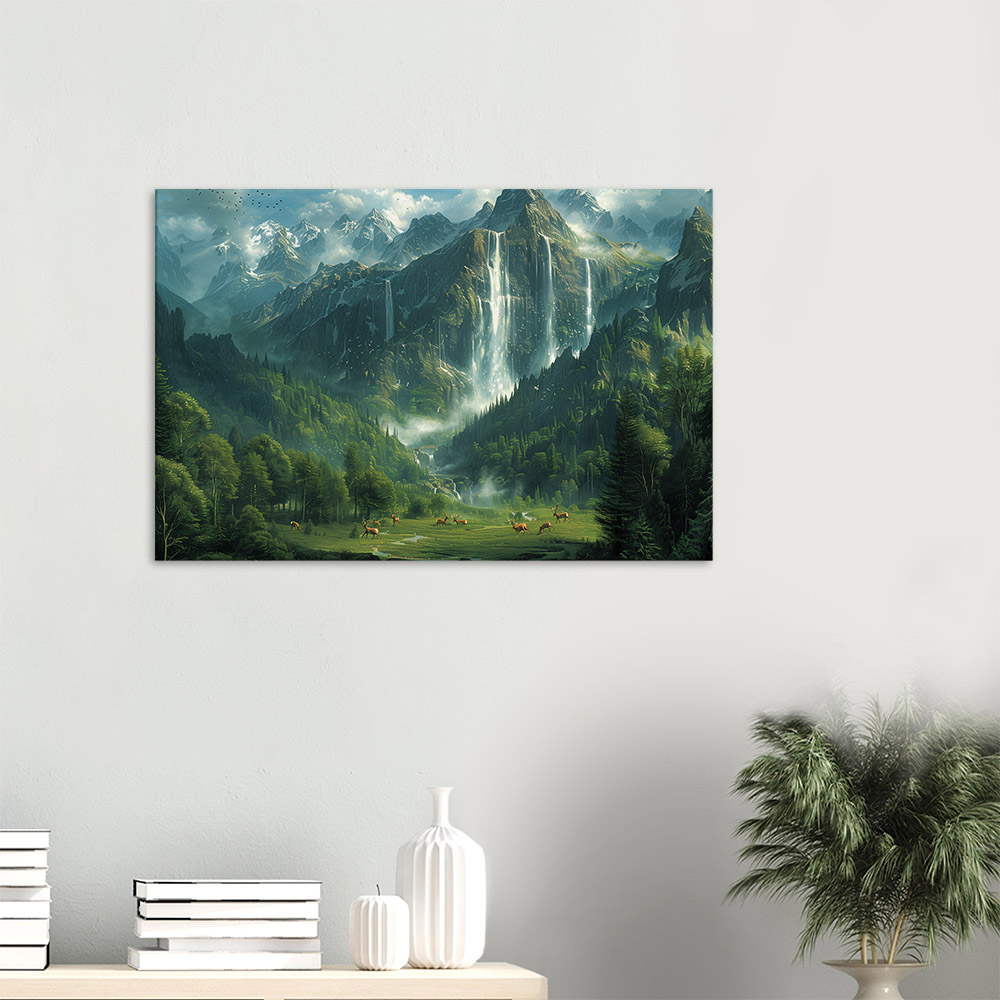 Deer in Mountain Meadow #3_60x90