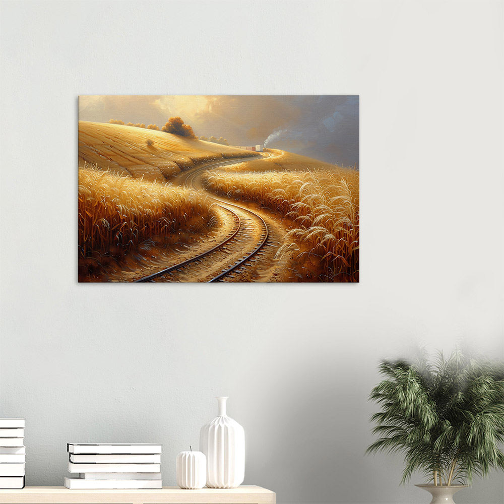 Golden Wheat and Winding Tracks #3_60x90