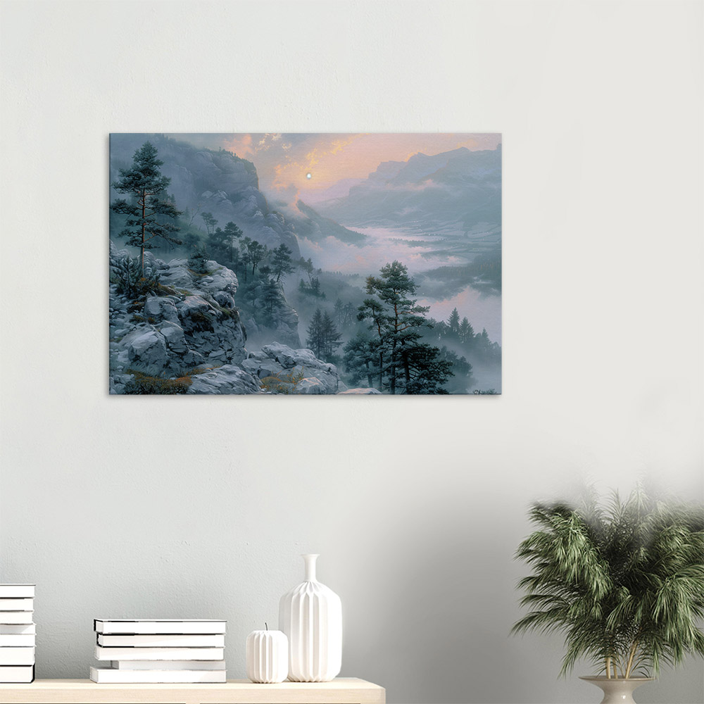 Morning Mist on the Mountain Peak #3_60x90