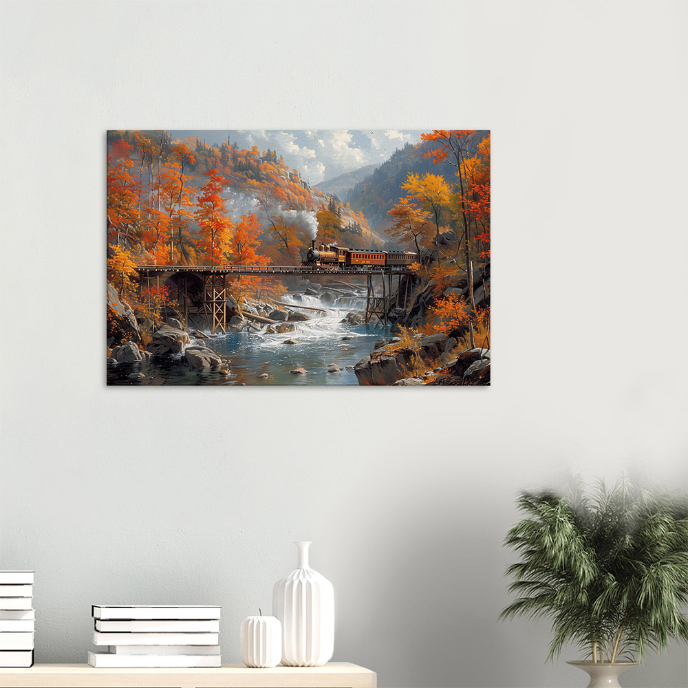 Autumn Train Over Falls #3_60x90