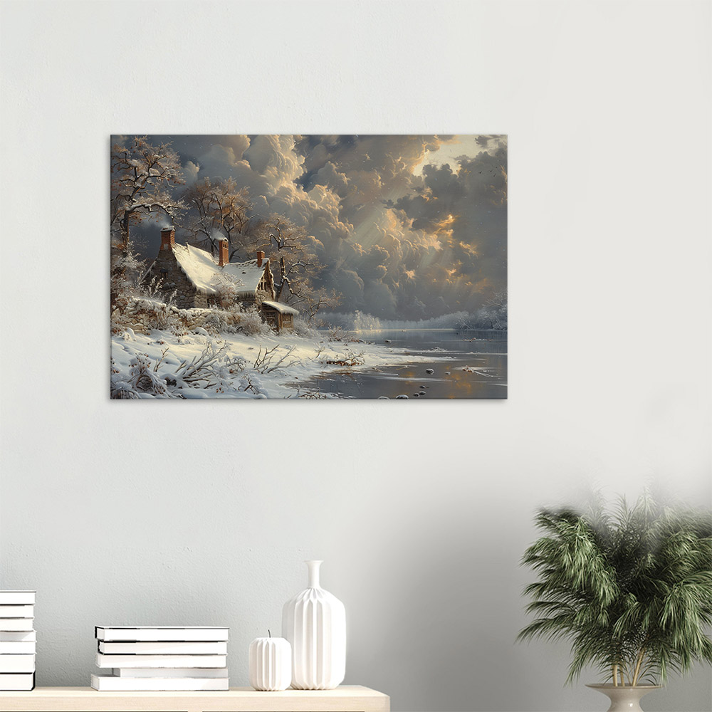 snowbound-cottage-by-the-lake-3_60x90 Snowbound Cottage by the Lake #3_60x90