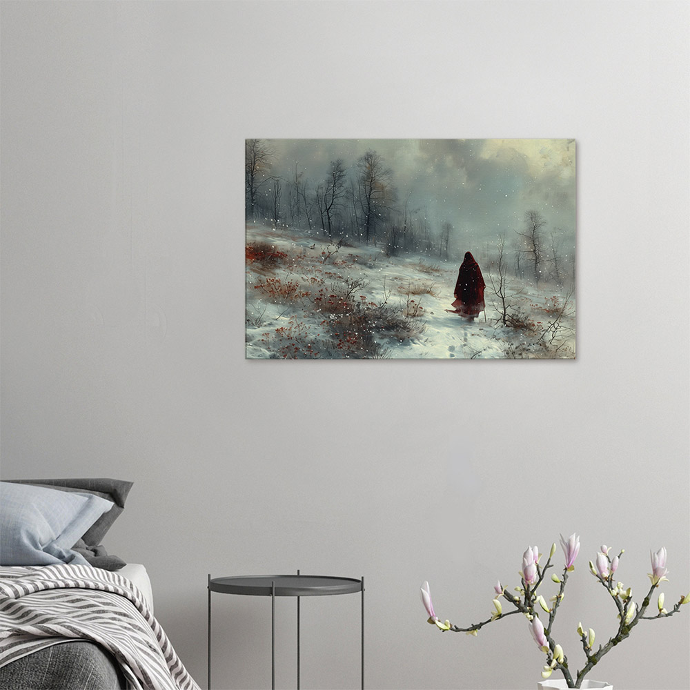 The Red Cloak Solitude in Winter #4_60x90