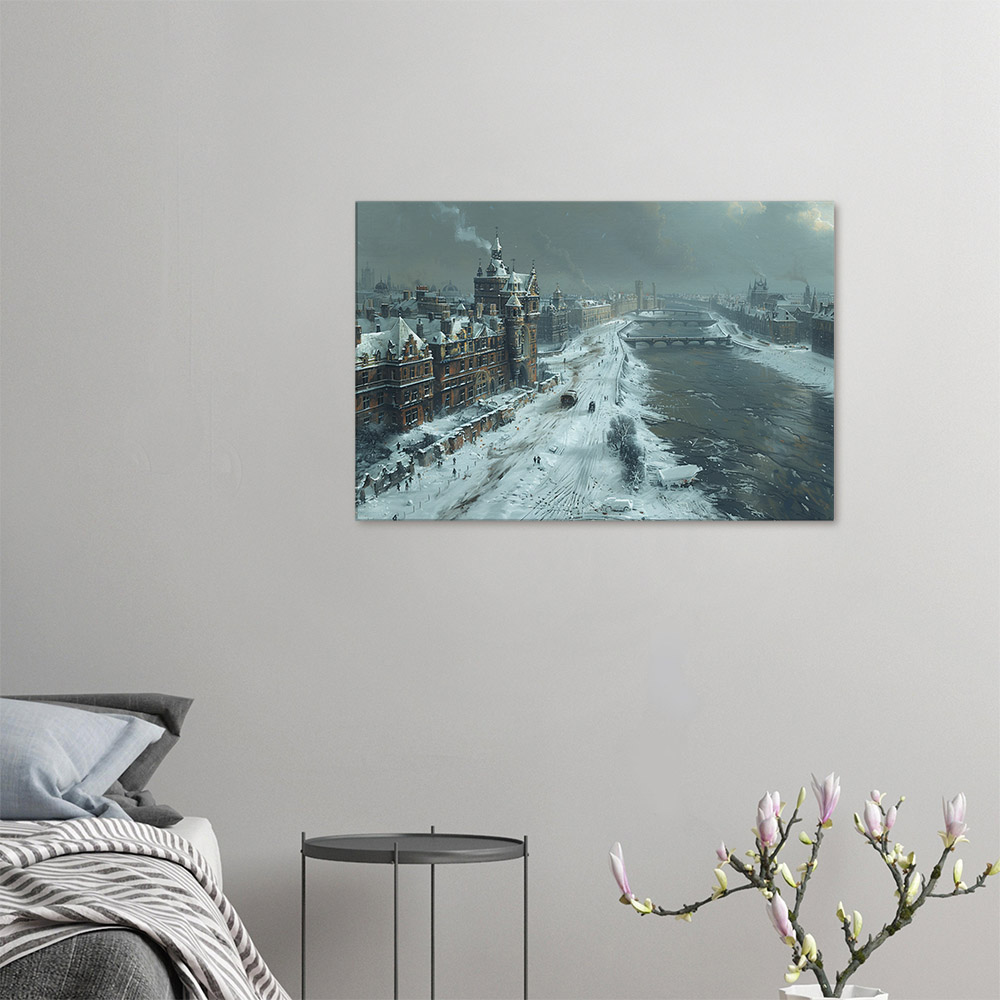 Winter's Embrace: A Historic City's Calm #4_60x90