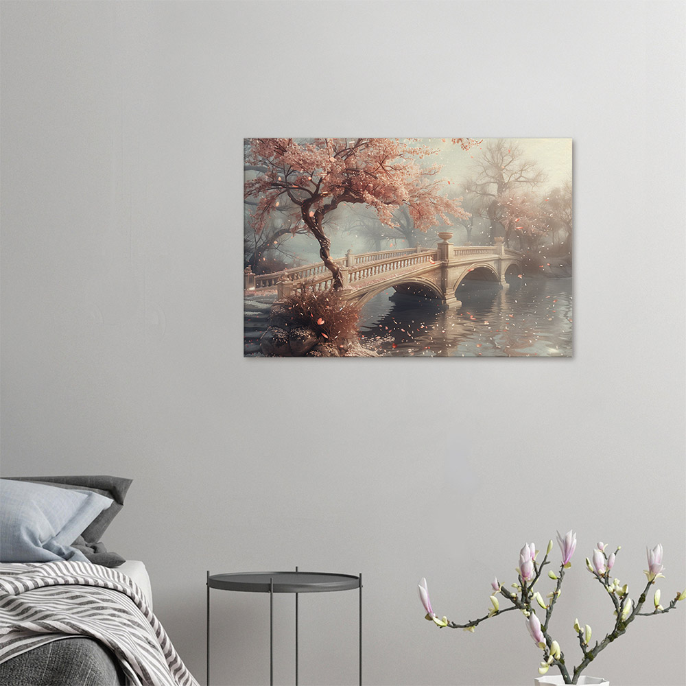 Charm of Spring at Blossoming Bridge #4_60x90